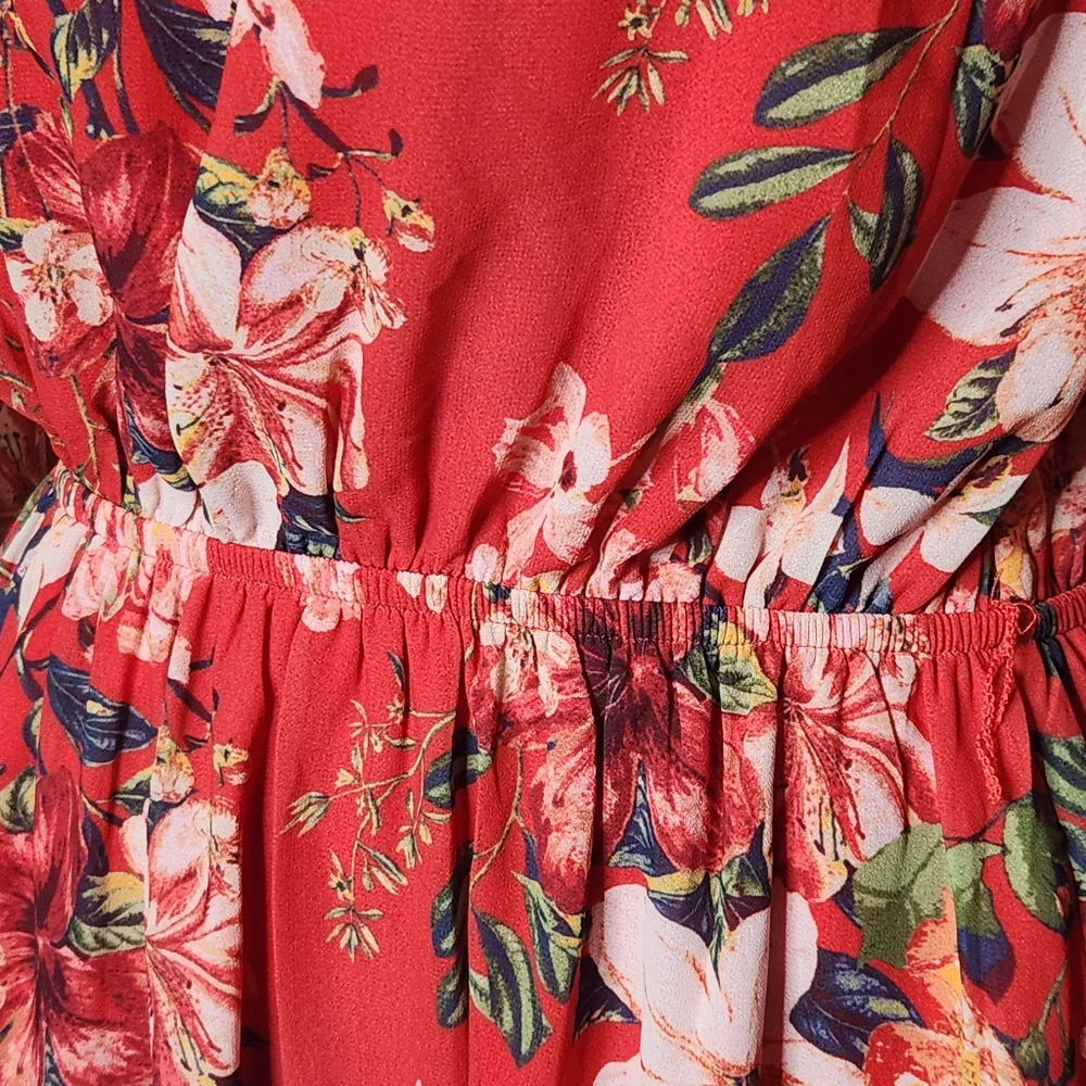 A. Calin by Flying Tomato Botanical Floral Ruffle Mini Dress - Picture 5 of 5